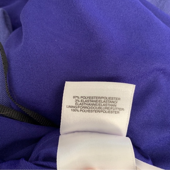 Wrap Dress Fit Flare Bright Blue Size 4 Small Knee Length Short Sleeve V Neck - Picture 12 of 12